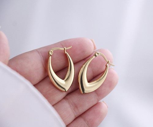 گوشواره استیل مینیمال طلایی آسو